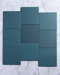 Laia Spanish Square Matt Porcelain 123x123mm Turquoise tile, view 2 - Tile Touch