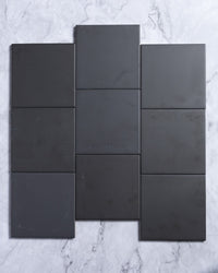 Laia Spanish Square Matt Porcelain 123x123mm Charcoal tile, view 2 - Tile Touch