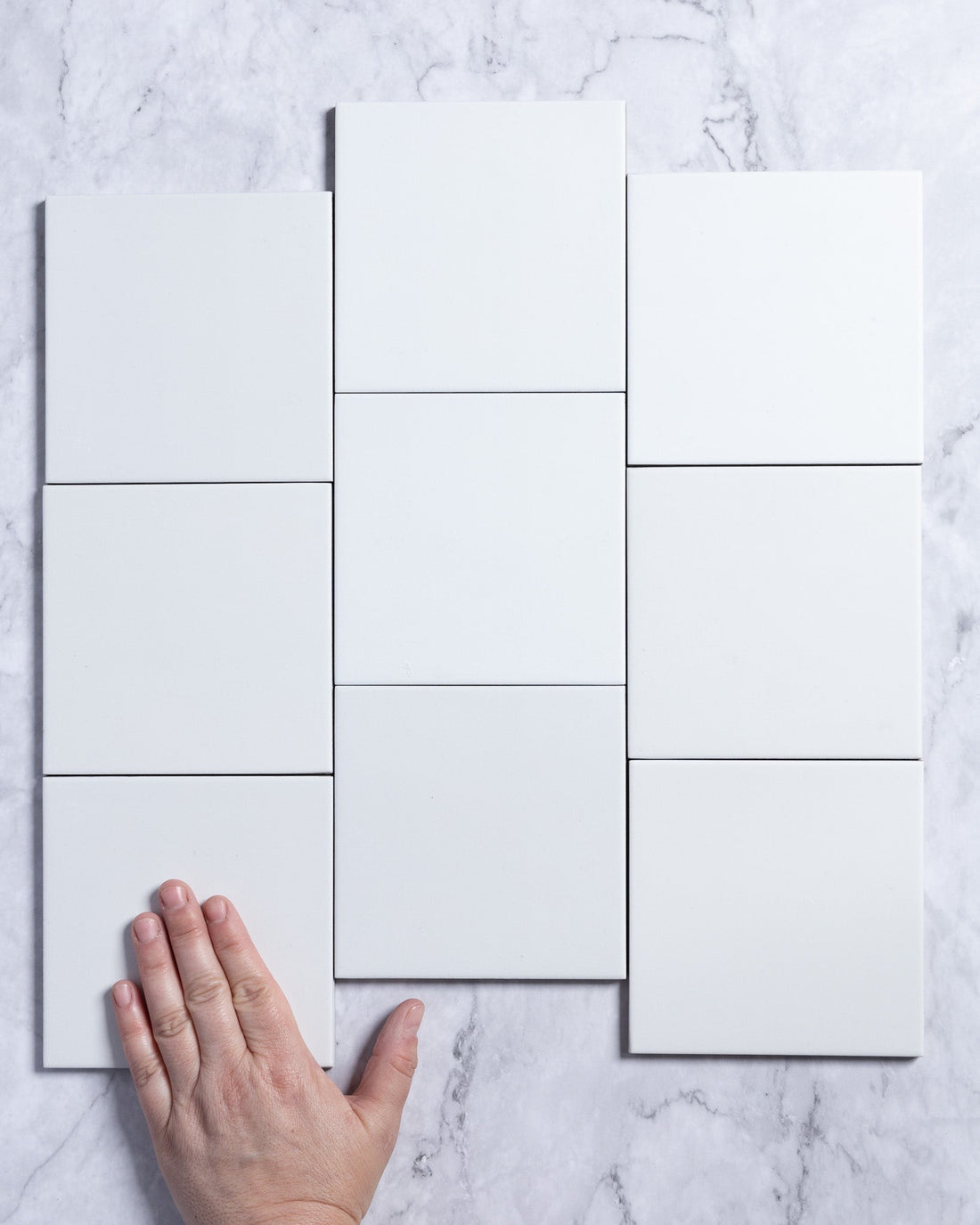 Laia Spanish Square Matt Porcelain 123x123mm White tile, view 1 - Tile Touch