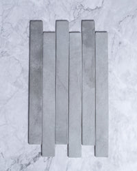 Lazer Brick Look Italian Porcelain Tile 48x450mm Silver tile, view 2 - Tile Touch