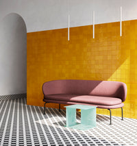 Ligato Mustard Yellow Gloss Square Mosaic 100 x 100mm tile, view 3 - Tile Touch