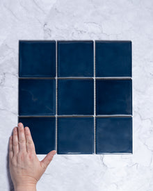  Ligato Blue Gloss Square Mosaic 100 x 100mm