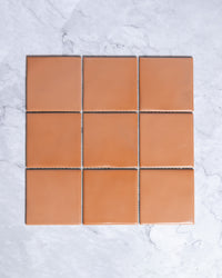 Ligato Terra Orange Gloss Square Mosaic 100 x 100mm tile, view 2 - Tile Touch