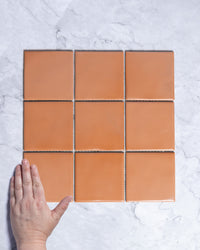Ligato Terra Orange Gloss Square Mosaic 100 x 100mm tile, view 1 - Tile Touch