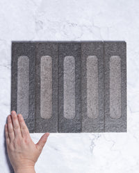 London Mini Bricks Italian Porcelain Tile 60x240mm Black Décor tile, view 1 - Tile Touch