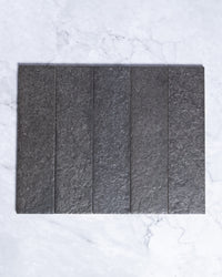 London Mini Bricks Italian Porcelain Tile 60x240mm Black tile, view 2 - Tile Touch