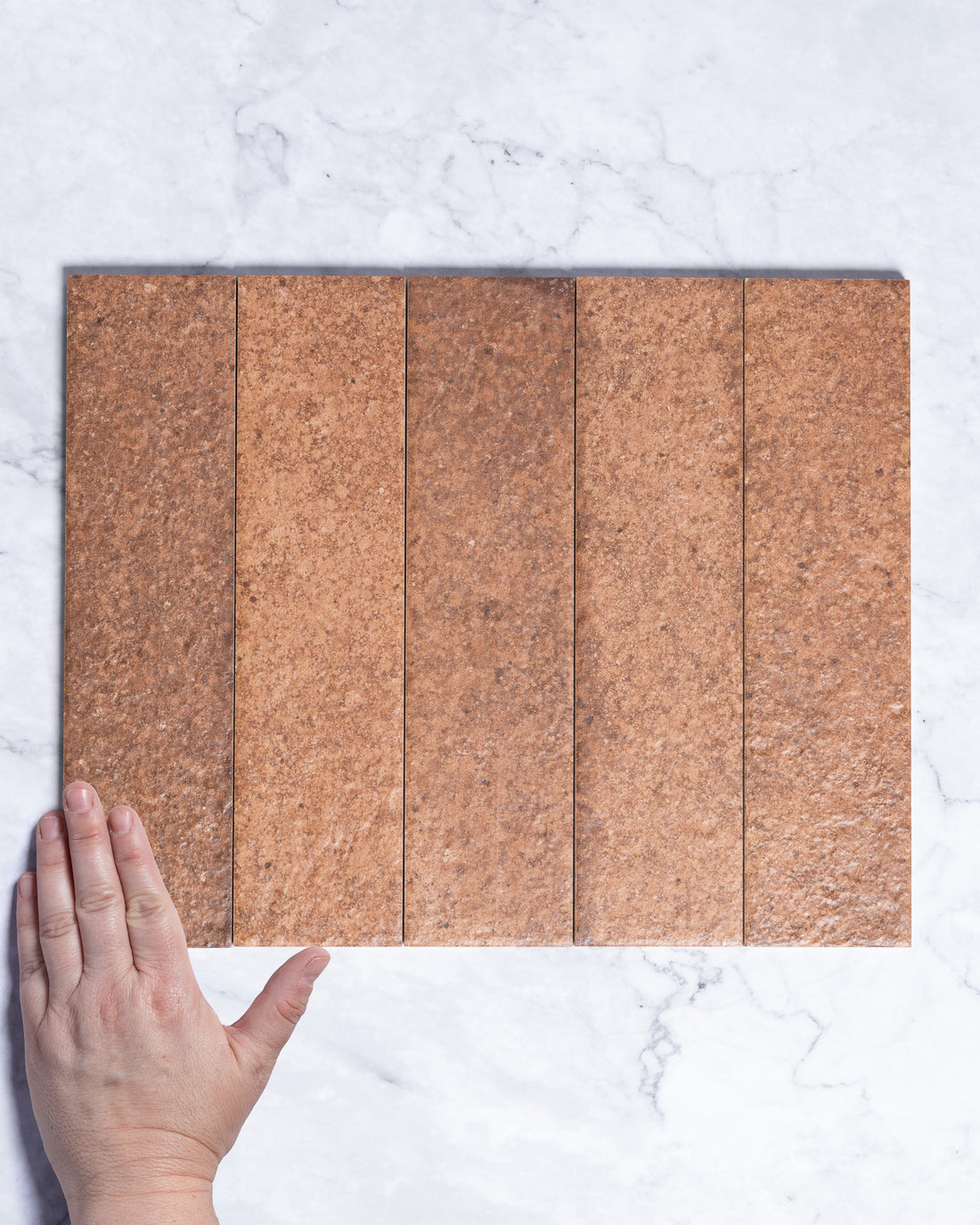 London Mini Bricks Italian Porcelain Tile 60x240mm Rose tile, view 1 - Tile Touch