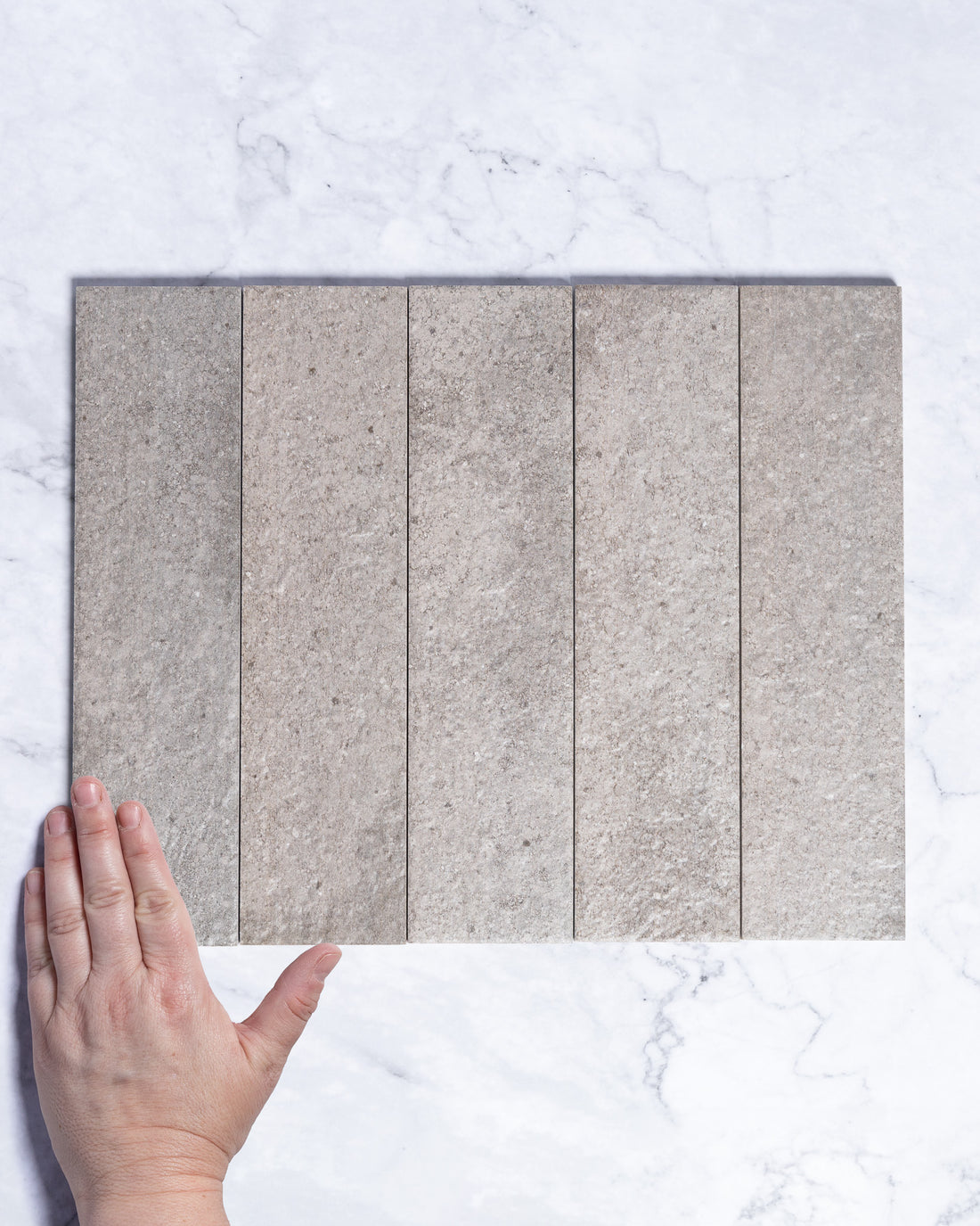 London Mini Bricks Italian Porcelain Tile 60x240mm Smoke tile, view 1 - Tile Touch