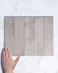 London Mini Bricks Italian Porcelain Tile 60x240mm Smoke tile, view 1 - Tile Touch