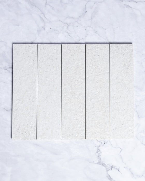 London Mini Bricks Italian Porcelain Tile 60x240mm White