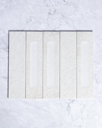 London Mini Bricks Italian Porcelain Tile 60x240mm White Décor tile, view 3 - Tile Touch