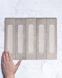 London Mini Bricks Italian Porcelain Tile 60x240mm Smoke Décor tile, view 1 - Tile Touch