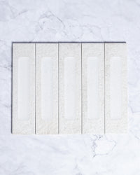 London Mini Bricks Italian Porcelain Tile 60x240mm White Décor tile, view 2 - Tile Touch