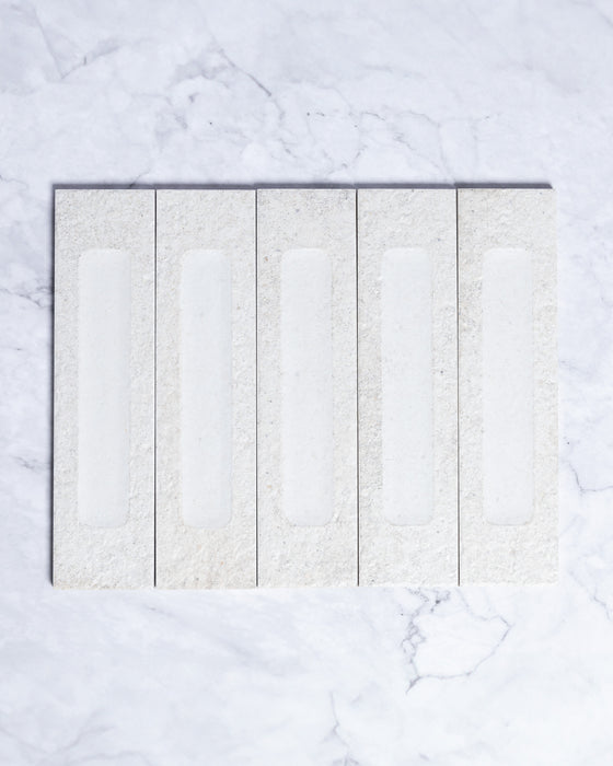 London Mini Bricks Italian Porcelain Tile 60x240mm White Décor