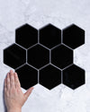 Lucas Large Black Matt Hexagon Mosaic