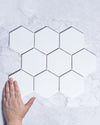 Lucas Large White Matt Hexagon Mosaic