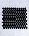 Lucas Mini Black Gloss Hexagon Mosaic