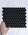 Lucas Mini Black Gloss Hexagon Mosaic