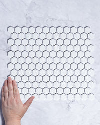 Lucas Mini White Gloss Hexagon Mosaic