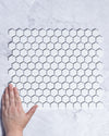 Lucas Mini White Gloss Hexagon Mosaic