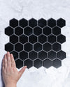 Lucas Small Black Matt Hexagon Mosaic