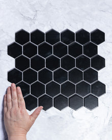  Lucas Small Black Matt Hexagon Mosaic