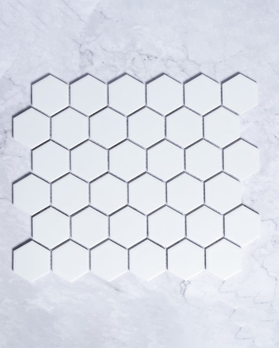 Lucas Small White Matt Hexagon Mosaic