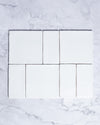 Kiko Square and Subway Pattern White Gloss Ceramic Tile