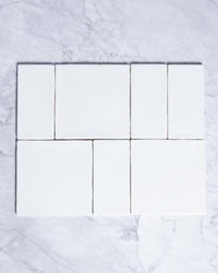 Kiko Square and Subway Pattern White Matt Ceramic Tile