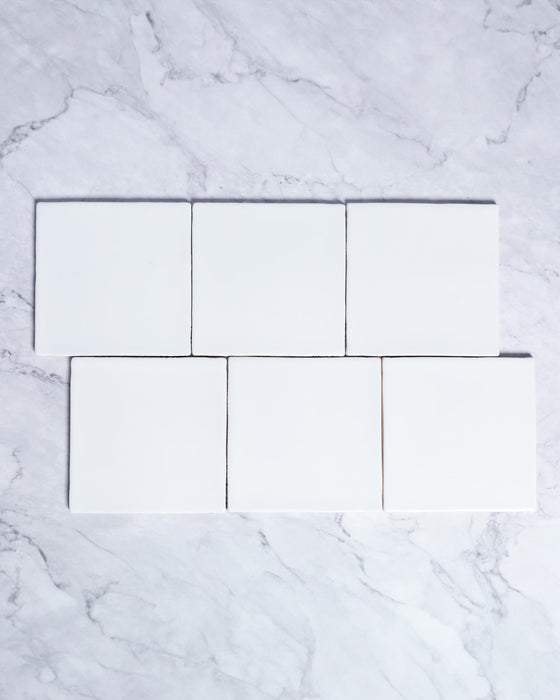 Kiko Square White Matt Ceramic Tile 152x152mm