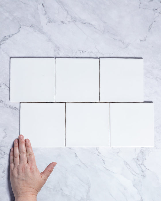 Kiko Square White Matt Ceramic Tile 152x152mm