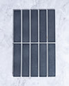Kazoku Osaka Grey-Blue Speckle Japanese Hand Glazed Large Finger Mosaics 45x195mm