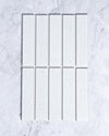Kazoku Osaka White Speckle Japanese Hand Glazed Large Finger Mosaics 45x195mm