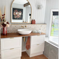 Springfield Ivory Coral Terrazzo Look Look Porcelain Tile 600 x 600mm tile, view 3 - Tile Touch