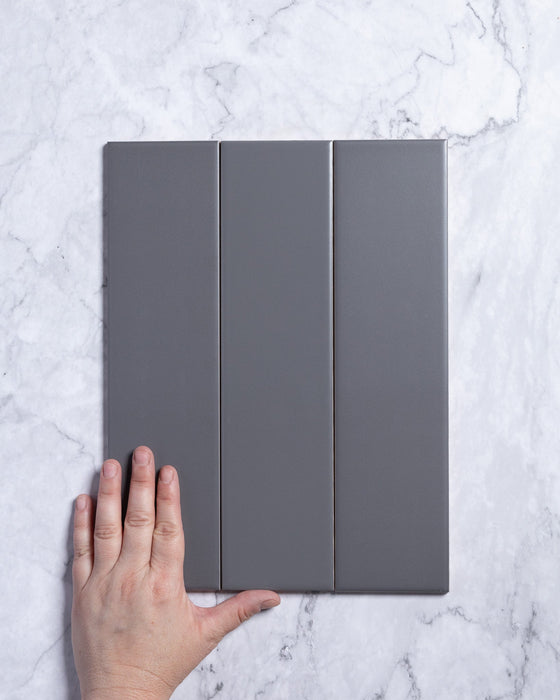 Polar Dark Grey Matt Subway Tile 75 x 300mm