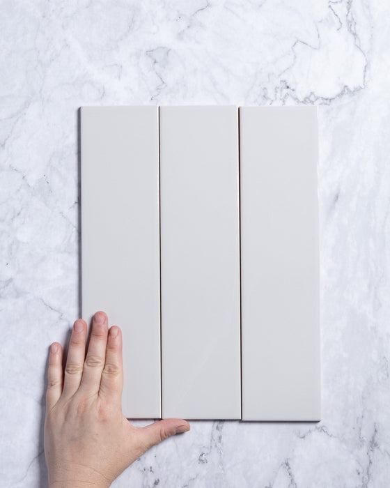 Polar Light Grey Gloss Subway Tile 75 x 300mm