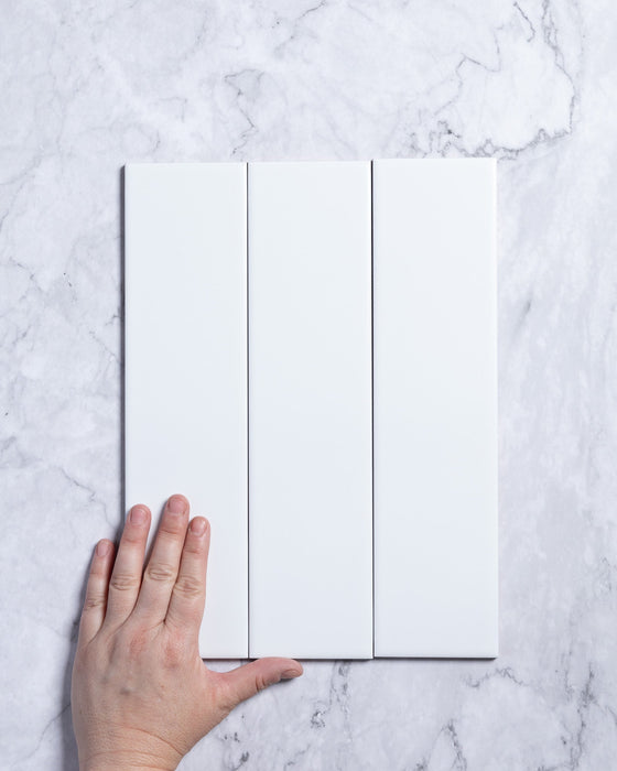 Polar White Matt Subway Tile 75 x 300mm
