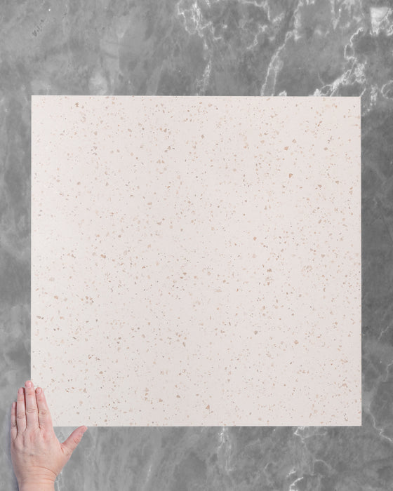 Pols White Spanish Terrazzo Look Tile 600x600mm