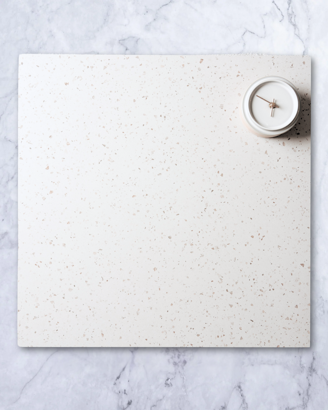 Pols White Spanish Terrazzo Look Tile 600x600mm tile, view 1 - Tile Touch