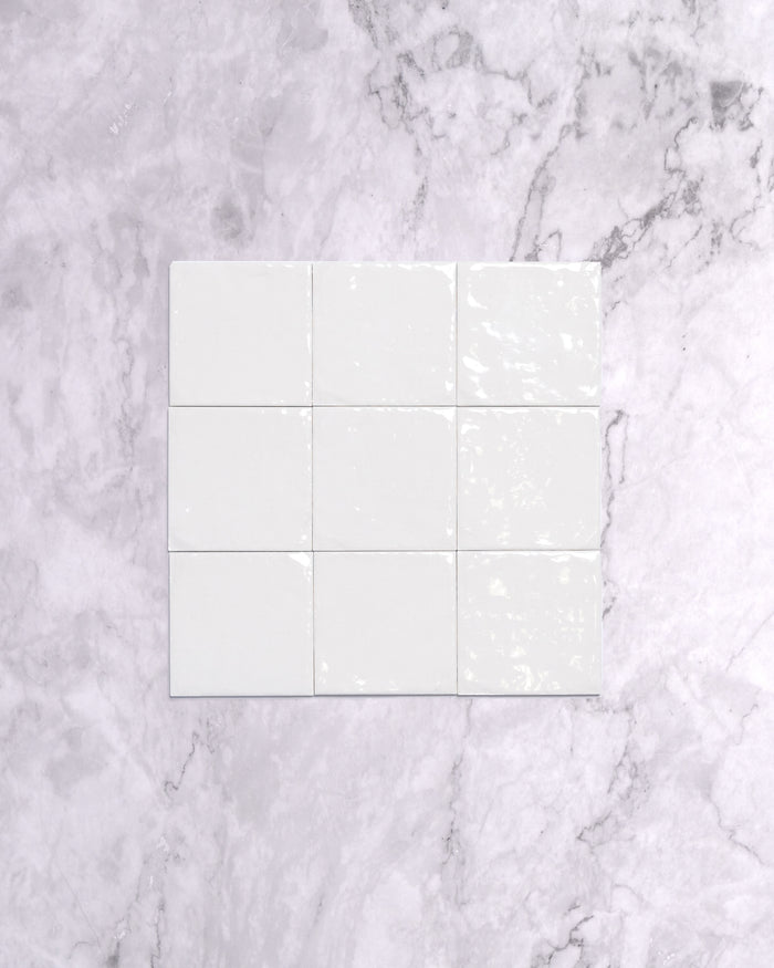 Regia 97 White 97 x 97 mm Japanese Tile