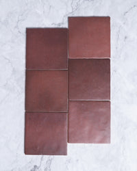 Rimtou Burgundy Square Matt Tile 132x132mm tile, view 2 - Tile Touch