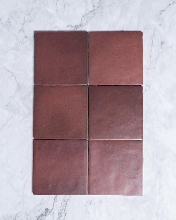 Rimtou Burgundy Square Matt Tile 132x132mm