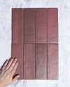 Rimtou Burgundy Subway Matt Tile 65x200mm