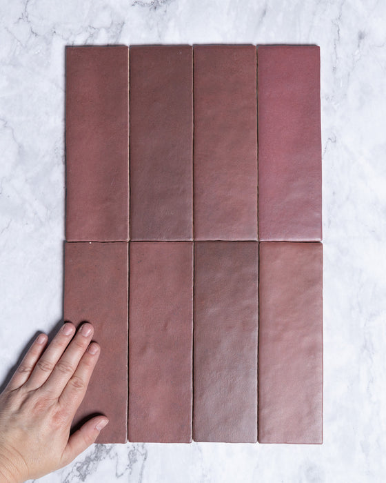 Rimtou Burgundy Subway Matt Tile 65x200mm