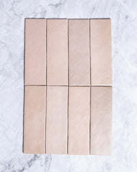 Rimtou Dusty Pink Subway Matt Tile 65x200mm tile, view 2 - Tile Touch
