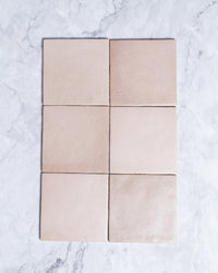 Rimtou Dusty Pink Matt Tile 132x132mm tile, view 3 - Tile Touch