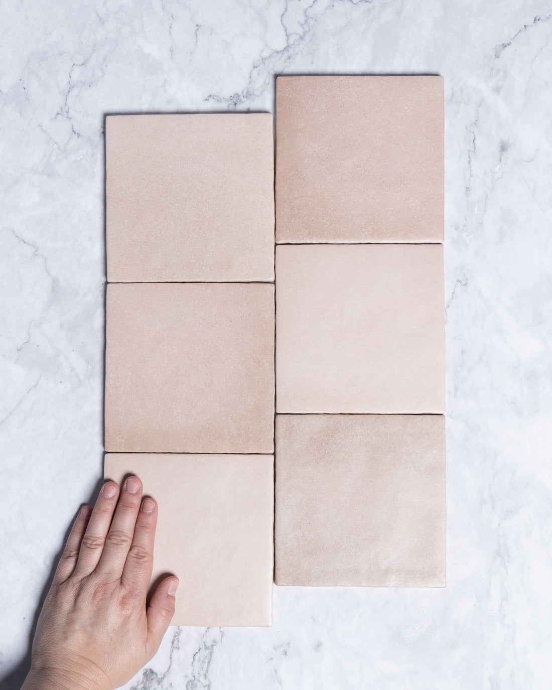 Rimtou Dusty Pink Matt Tile 132x132mm tile, view 1 - Tile Touch