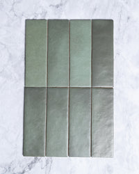Rimtou Olive Green Subway Matt Tile 65x200mm tile, view 2 - Tile Touch