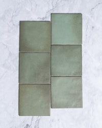 Rimtou Olive Green Matt Tile 132x132mm tile, view 1 - Tile Touch