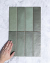 Rimtou Olive Green Subway Matt Tile 65x200mm